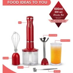 Cuisine Multifonctionnelle Bâton De Cuisine Portable Aliments Pour Bébés Agitateur électrique Complémentaire Rouge -Petit Électroménager 79009227 5