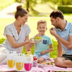 SVKBJROY Lot De 20 Sacs à Boissons Réutilisables Transparents Givrés Portables De 500 Ml Pour Pique-nique, Fête, Camping, Plage, Jus De Bière, Lait, Avec 20 Pailles -Petit Électroménager 79059472 4