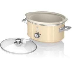SWAN SF17021CNEU Retro Mijoteuse 3,5L Poêle Amovible En Céramique Antiadhésive, Vintage 200W Crème -Petit Électroménager 79067887 4