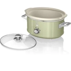 SWAN SF17021GNEU Retro Mijoteuse 3,5L Poêle Amovible En Céramique Antiadhésive, Vintage 200W Vert -Petit Électroménager 79067889 5
