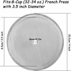 Lot De 3 Filtres De Rechange Pour Cafetière Française 10,2 Cm Maille En Acier Inoxydable Remplacement Pour Cafetière Française 1000 Ml / 963,9 G / 8 Tasses 10 Lot De 3 Filtres De Rechange Pour Cafetière Française 10,2 Cm Maille En Acier Inoxydable Remplacement Pour Cafetière Française 1000 Ml / 963,9 G / 8 Tasses -Petit Électroménager 79388799 4