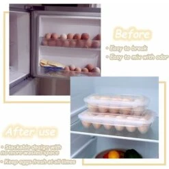 2 Pièces Boite A Oeufs Frigo, Boite Oeufs Plastique Transparent, Boite A œufs Pour Réfrigérateur Avec Couvercle, Porte-œufs Empilable Capacité Pour 10 œufs (Transparent) -Petit Électroménager 79594813 5