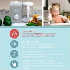 BEABA, Babycook Express, Robot Bébé 4 En 1 Mixeur-Cuiseur, Gris Velours 10 BEABA, Babycook Express, Robot Bébé 4 En 1 Mixeur-Cuiseur, Gris Velours -Petit Électroménager 79987640 4