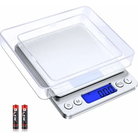 Balance De Précision 500g/0.01g, Balance De Cuisine/Balance De Poche/Balances De Bijoux, Haute PréCision Balance Électronique, Écran LCD Rétroéclairé, Fonction Tare & PCS, Avec 2 Plateaux 3 Balance De Précision 500g/0.01g, Balance De Cuisine/Balance De Poche/Balances De Bijoux, Haute PréCision Balance Électronique, Écran LCD Rétroéclairé, Fonction Tare & PCS, Avec 2 Plateaux
