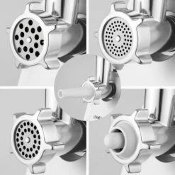 Hachoir à Viande Électrique à Double Usage, Coupe-légumes Multifonction Avec Kit De Cookie Et 3 Plaques De Broyage, 4 Cônes, 500W -Petit Électroménager 81371317 4