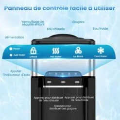 RELAX4LIFE Machine à Glaçons 18kg Par Jour, Distributeur à Eau Froide 2,5L Eau Chaude 0,8L Et Réservoir De 3L, Ecran LCD Et Fonction De Verrouillage -Petit Électroménager 82192701 5