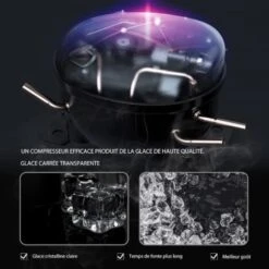 RELAX4LIFE Machine à Glaçons En Acier Inoxydable Avec Réservoir 3,2 L, 18 KG/24 H, Glaçons Par 15-20 Min, Machine à Glace Avec Écran LCD Et Auto-Nettoyage, Stockage De Glace Pour Maison, Café -Petit Électroménager 82192702 4