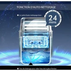 RELAX4LIFE Machine à Glaçons En Acier Inoxydable Avec Réservoir 3,2 L, 18 KG/24 H, Glaçons Par 15-20 Min, Machine à Glace Avec Écran LCD Et Auto-Nettoyage, Stockage De Glace Pour Maison, Café -Petit Électroménager 82192702 5