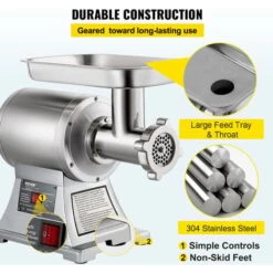 Commercial Stainless Steel 250kg/h Meat Grinder Blade Plate Sausage Stuffer FDA -Petit Électroménager 82895153 5