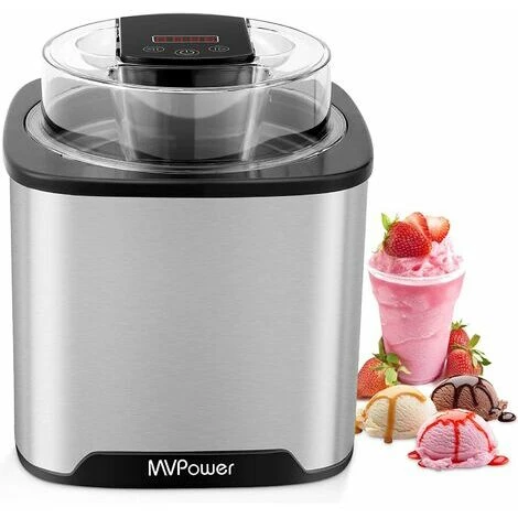 Sorbetière électrique, 2L Machine à Glace En Acier Inoxydable Pour Sorbet Glace, Crème Glacée, Frozen Yaourt,Fonction Minuterie,livret Recettes Fournies, Cuve Amovible, Facile à Nettoyer 3 Sorbetière électrique, 2L Machine à Glace En Acier Inoxydable Pour Sorbet Glace, Crème Glacée, Frozen Yaourt,Fonction Minuterie,livret Recettes Fournies, Cuve Amovible, Facile à Nettoyer