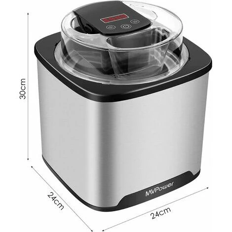 Sorbetière électrique, 2L Machine à Glace En Acier Inoxydable Pour Sorbet Glace, Crème Glacée, Frozen Yaourt,Fonction Minuterie,livret Recettes Fournies, Cuve Amovible, Facile à Nettoyer 4 Sorbetière électrique, 2L Machine à Glace En Acier Inoxydable Pour Sorbet Glace, Crème Glacée, Frozen Yaourt,Fonction Minuterie,livret Recettes Fournies, Cuve Amovible, Facile à Nettoyer – Image 2
