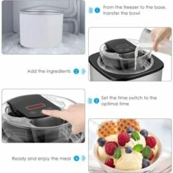 Sorbetière électrique, 2L Machine à Glace En Acier Inoxydable Pour Sorbet Glace, Crème Glacée, Frozen Yaourt,Fonction Minuterie,livret Recettes Fournies, Cuve Amovible, Facile à Nettoyer 11 Sorbetière électrique, 2L Machine à Glace En Acier Inoxydable Pour Sorbet Glace, Crème Glacée, Frozen Yaourt,Fonction Minuterie,livret Recettes Fournies, Cuve Amovible, Facile à Nettoyer -Petit Électroménager 84162397 5