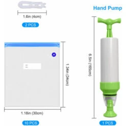 Kit De Sac Sous Vide Alimentaire Avec Pompe Manuelle, Sacs De Rangement Alimentaire Scéllés, Sous Vide Réutilisables Pour Aliments， -Petit Électroménager 85350874 3