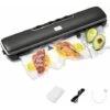 Machine Sous Vide Alimentaire, 6 En 1 Appareils De Mise Sous Vide, Mise Sous-Vide Pour Aliments, Viandes, Légumes, Fruits La Conservation, Inclus 15 Pcs Sac Sous Vide, Tuyau D'extraction De Gaz (Noir) -Petit Électroménager 85567876 1