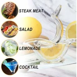 RHAFAYRE 4 Presse Citron Individuel, Presse-Citron Presse-Agrumes Manuel, Acrylique Clip Citron Manuel Fruits Presse-Agrumes Accueil Cuisine Bar Gadget, Presse Citron Individuel Design En Forme D'oise -Petit Électroménager 86249419 3