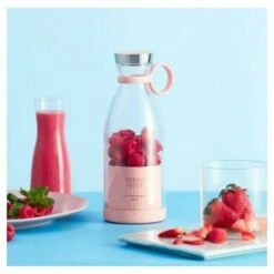 Mini Extracteur De Jus Juicer Pour Shakes Et Smoothies Fruits Légumineuses , Mixeur Portable Rechargeable Par USB - Rose -Petit Électroménager 86380836 3