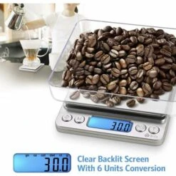 Balance De Cuisine, Balance De Précision Cuisine, 3kg/0.1g, Balance De Poche De Precision, Écran LCD Rétroéclairé, Avec Fonction Tare Et Compte -Petit Électroménager 87285436 4