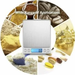 Balance De Cuisine, Balance De Précision Cuisine, 3kg/0.1g, Balance De Poche De Precision, Écran LCD Rétroéclairé, Avec Fonction Tare Et Compte -Petit Électroménager 87285436 5