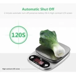 Balance De Cuisine Numérique - De 1 G à 10 Kg - En Acier Inoxydable - Haute Précision - Avec écran LCD Et Batterie Incluse [Classe énergétique A+] -Petit Électroménager 87834520 2