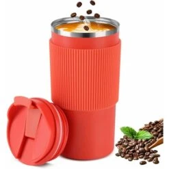 Tasse Thermique. Tasse De Voyage En Acier Inoxydable De 450 Ml. Isolation à Double Paroi. Tasse à Café Automatique Pour Aller Prendre Le Thé. Café. Tasse De Voyage à Café Chaud Et Froid (orange) -Petit Électroménager 87902490 1