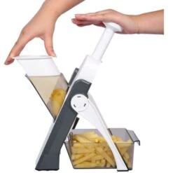 Coupe-légumes Multifonction : Rondelles, Julienne, Cubes, Frites Lame En Acier Inoxydable Oignon, Carotte, Patate, Tomate, Fruits---gris 7 Coupe-légumes Multifonction : Rondelles, Julienne, Cubes, Frites Lame En Acier Inoxydable Oignon, Carotte, Patate, Tomate, Fruits---gris -Petit Électroménager 88656258 3