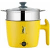 Wok Électrique Multifonctionnel Wok Électrique Wok Électrique Mini Poêle Antiadhésive, Double Couche, Jaune