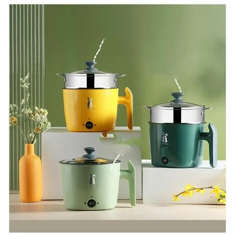 Wok Électrique Multifonctionnel Wok Électrique Wok Électrique Mini Poêle Antiadhésive, Double Couche, Jaune 4 Wok Électrique Multifonctionnel Wok Électrique Wok Électrique Mini Poêle Antiadhésive, Double Couche, Jaune – Image 2