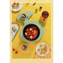 Wok Électrique Multifonctionnel Wok Électrique Wok Électrique Mini Poêle Antiadhésive, Double Couche, Jaune 10 Wok Électrique Multifonctionnel Wok Électrique Wok Électrique Mini Poêle Antiadhésive, Double Couche, Jaune -Petit Électroménager 88671405 4