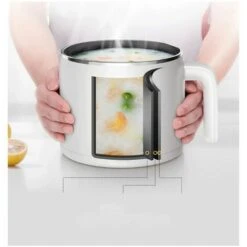 Petite Marmite électrique En Acier Inoxydable De 1,2 L, Marmite électrique Portable Pour Chambre D'étudiant/studio/hôtel/camping/bureau - Blanc -Petit Électroménager 88676298 3