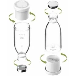 350ml Mélangeur Portable Mélangeur De Jus Frais Bouteille Mini Mélangeurs Presse-agrumes électrique Mélangeur Mélangeurs De Fruits Extracteurs De Fruits Blanc -Petit Électroménager 88680992 3