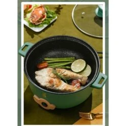 Marmite électrique Multifonctionnelle En Acier Inoxydable Marmite électrique Multifonctionnelle Marmite électrique Multifonctionnelle，Double Couche，jaune -Petit Électroménager 88683574 5