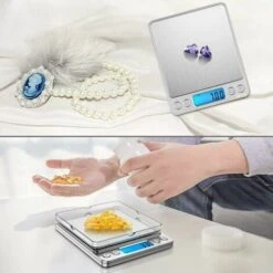 Balance De Précision, 500g/0.01g, Balance De Precision 0.01g, Balance De Cuisine Avec Fonction Tare Et Compte, Écran LCD Rétroéclairé (argent) -Petit Électroménager 89304645 3