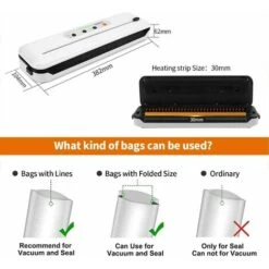 MACHINE PROFESSIONNELLE À SCELLER LES SACS SOUS VIDE POUR EMBALLER LES ALIMENTS DANS 10 SACS -Petit Électroménager 89575427 5