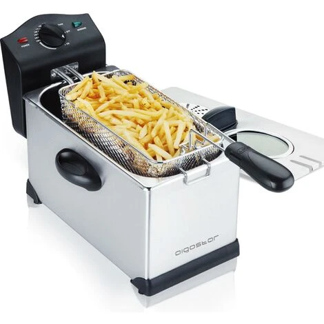 FRITEUSE ÉLECTRIQUE EN ACIER 3 LT 2000W THERMOSTAT AIGOSTAR 3 FRITEUSE ÉLECTRIQUE EN ACIER 3 LT 2000W THERMOSTAT AIGOSTAR