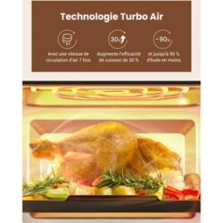 PROSCENIC T31 - Friteuse à Air Four 15L En Acier Inoxydable,l’Écran LED Tactile,12 Programmes Predefinis,Griller, Rôtir, Déshydrater -Petit Électroménager 90333514 4