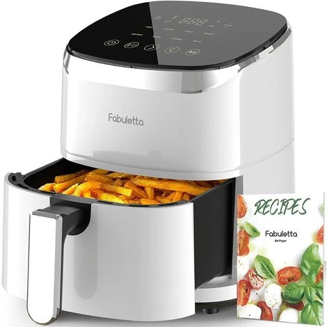 Fabuletta Friteuse Sans Huile 4L, Air Fryer 1680W, Friteuse à Air Chaud Avec 9 Programmes, 65 à 230 °C, Température Réglable, Timer, Airfryer Pour 2-3 Personnes, Panier De Friture Anti-adhérant, Blanc 3 Fabuletta Friteuse Sans Huile 4L, Air Fryer 1680W, Friteuse à Air Chaud Avec 9 Programmes, 65 à 230 °C, Température Réglable, Timer, Airfryer Pour 2-3 Personnes, Panier De Friture Anti-adhérant, Blanc