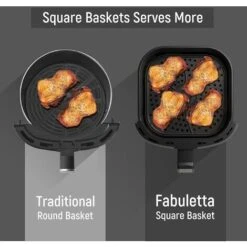Fabuletta Friteuse Sans Huile 4L, Air Fryer 1680W, Friteuse à Air Chaud Avec 9 Programmes, 65 à 230 °C, Température Réglable, Timer, Airfryer Pour 2-3 Personnes, Panier De Friture Anti-adhérant, Gris -Petit Électroménager 90498417 5