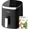 Fabuletta Friteuse Sans Huile 4L, Air Fryer 1680W, Friteuse à Air Chaud Avec 9 Programmes, 65 à 230 °C, Température Réglable, Timer, Airfryer Pour 2-3 Personnes, Panier De Friture Anti-adhérant, Noir
