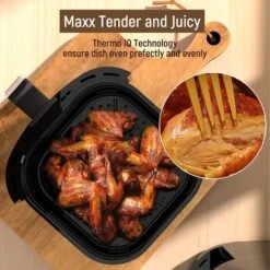 Fabuletta Friteuse Sans Huile 4L, Air Fryer 1680W, Friteuse à Air Chaud Avec 9 Programmes, 65 à 230 °C, Température Réglable, Timer, Airfryer Pour 2-3 Personnes, Panier De Friture Anti-adhérant, Noir -Petit Électroménager 90498418 4