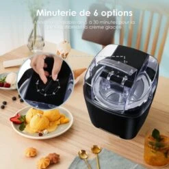 Sorbetiere Amovible Sorbetière à Réfrigération Physique Machine à Glace Avec Grande Capacité 1.5l -Petit Électroménager 90604968 3