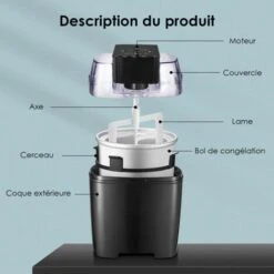 Sorbetiere Amovible Sorbetière à Réfrigération Physique Machine à Glace Avec Grande Capacité 1.5l -Petit Électroménager 90604968 5