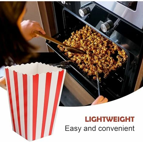 LYCXAMES 20 Pcs Popcorn Boîtes, Petites Boite Bonbon En Papier, Pot Popcorn Rétro Pour Les Fêtes, Anniversaires, Soirées Cinéma Et Soirées Pyjama(Rayé) 5 LYCXAMES 20 Pcs Popcorn Boîtes, Petites Boite Bonbon En Papier, Pot Popcorn Rétro Pour Les Fêtes, Anniversaires, Soirées Cinéma Et Soirées Pyjama(Rayé) – Image 3