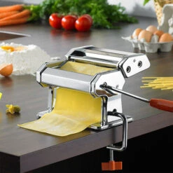 Hofuton Machine à Pâtes En Acier Inoxydable Avec Manivelle Pour Tagliatelle/Spaghettis/Lasagnes/Ravioles -Petit Électroménager 91732913 4