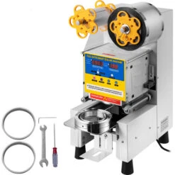 VEVOR Machine A Sceller La Tasse De The Automatique 450 W, Scellant A Tasse De The A Bulles Modes Manuel Et Automatique, Machine De Cachetage De Tasse 220 V Scelleur De Gobelet Bonne Etancheite