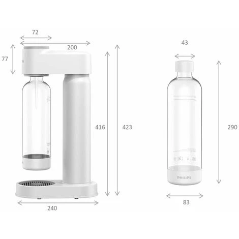 Philips GoZero - Machine à Soda Lite Avec Accessoires, Blanc ADD4901WH/10 4 Philips GoZero - Machine à Soda Lite Avec Accessoires, Blanc ADD4901WH/10 – Image 2