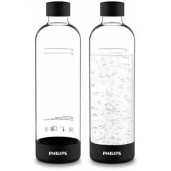 Philips GoZero - Bouteille De Machine à Soda 2 Pièces, Volume 1 L, Plastique/noir ADD911BK/10