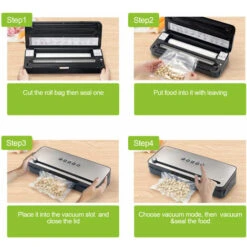 Randaco Rouleaux sous vide，Sacs Sous Vide Alimentaire 4 Rouleaux, 20 X 600 CM Pour Appareil De Mise Sous Vide, Réfrigérateur, Réutilisable -Petit Électroménager 92684361 5