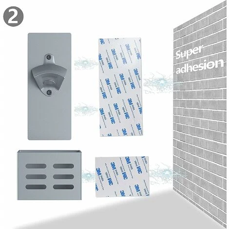 Blue Dream Magnétique Décapsuleur,Ouvre-Bouteilles En Acier Avec Cap Catcher,Mural Décapsuleur Pour La Maison,Amants De Bière Cadeau (grise) 5 Blue Dream Magnétique Décapsuleur,Ouvre-Bouteilles En Acier Avec Cap Catcher,Mural Décapsuleur Pour La Maison,Amants De Bière Cadeau (grise) – Image 3