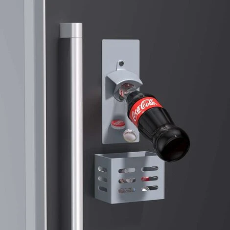 Blue Dream Magnétique Décapsuleur,Ouvre-Bouteilles En Acier Avec Cap Catcher,Mural Décapsuleur Pour La Maison,Amants De Bière Cadeau (grise) 6 Blue Dream Magnétique Décapsuleur,Ouvre-Bouteilles En Acier Avec Cap Catcher,Mural Décapsuleur Pour La Maison,Amants De Bière Cadeau (grise) – Image 4