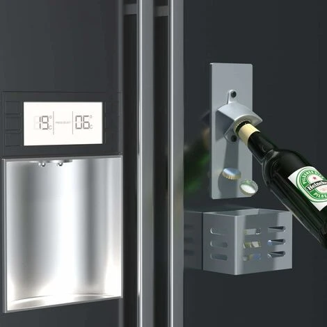 Blue Dream Magnétique Décapsuleur,Ouvre-Bouteilles En Acier Avec Cap Catcher,Mural Décapsuleur Pour La Maison,Amants De Bière Cadeau (grise) 7 Blue Dream Magnétique Décapsuleur,Ouvre-Bouteilles En Acier Avec Cap Catcher,Mural Décapsuleur Pour La Maison,Amants De Bière Cadeau (grise) – Image 5